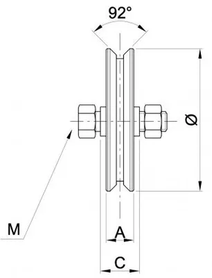 Produktbild von 120mm V-Rillenrad mit 2 Kugellagern - 2er Set