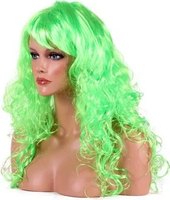 Produktbild von Langhaar Karnevalsperücke mit Locken , sélectionner la couleur:long bouclé vert