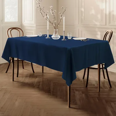 Polyester Tischdecke rechteckig 140x240 cm dunkelblau