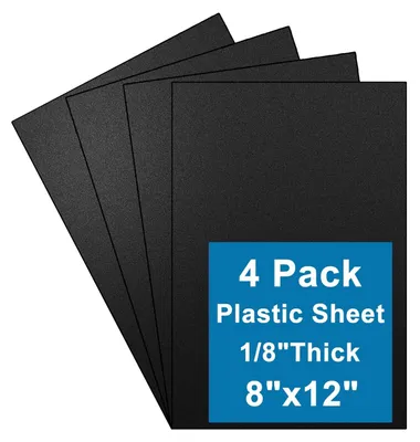 Imagen del producto de Solidchoice - Juego de 4 láminas de plástico ABS de 20x30 cm para proyectos de bricolaje