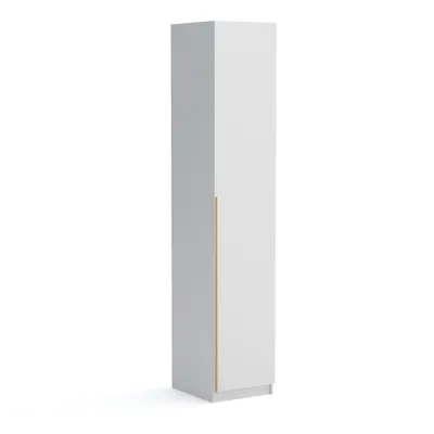Produktbild von Kleiderschrank 1-türig, 45cm breit, weiß matt, Pablo gold