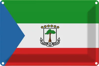 Produktbild von vianmo Blechschild 20x30 cm Äquatorialguineas Flagge Fahne Wappen