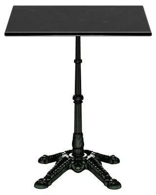 Produktbild von Blumfeldt Bistrotisch – 60x60 cm Marmortischplatte, Wetterfest, Gusseisenfuß, Jugendstil-Design, Outdoor & Indoor, Stabiler Stand