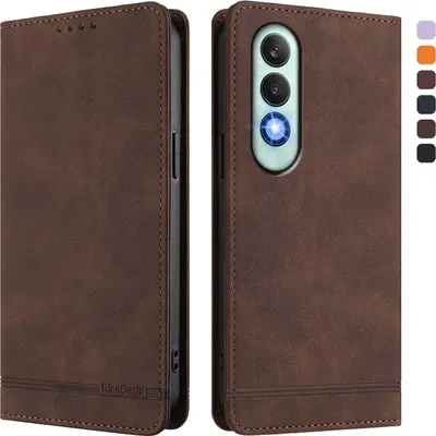 Obrázek produktu pro Pouzdro pro OnePlus Nord CE4, retroPolyuretankožené flip pouzdro s stojánkem a přihrádkami na karty Hnědý