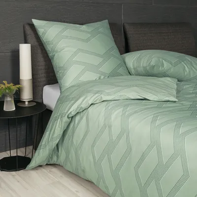 Produktbild von Janine Mako-Satin Bettwäsche J.D. 87082 grün 135x200 cm + 80x80 cm