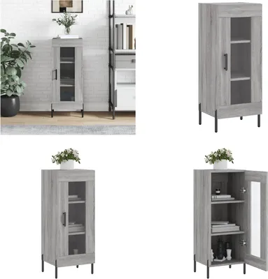 Produktbild von vidaXL Sideboard Grau Sonoma 34,5x34x90 cm Holzwerkstoff - Sideboard - Sideboards - Schrank - Aufbewahrungsschrank