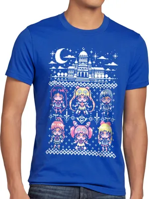 Produktbild von style3 Moon Pixel Christmas Sweater Herren T-Shirt sailor ugly pulli weihnachtspullover