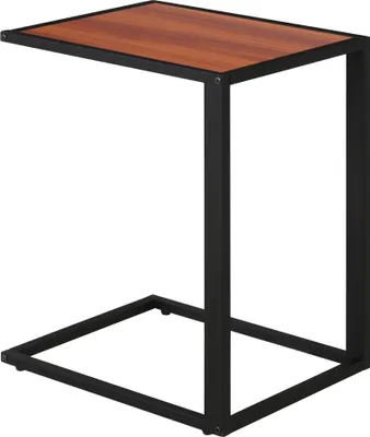 Produktbild von HOMCOM Kleiner Beistelltisch für C-förmiges Sofa, Tisch mit Metallstruktur und MDF-Holzplatte für Wohnzimmer, 40,6 x 50,8 x 64,2 cm, Walnuss