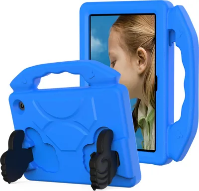 Produktbild von Kinder Schutzhülle für Amazon Fire HD 7" 2022, Leicht EVA-Schaum mit Griff Ständer Hülle Blau