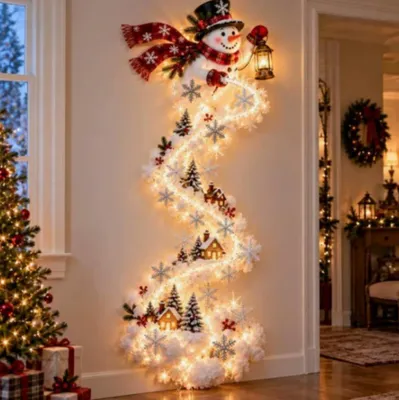 Produktbild von Wanddeko für Weihnachten Beleuchtete, Weihnachtsdeko Lichterkette,3D Weihnachtsbeleuchtung(D)