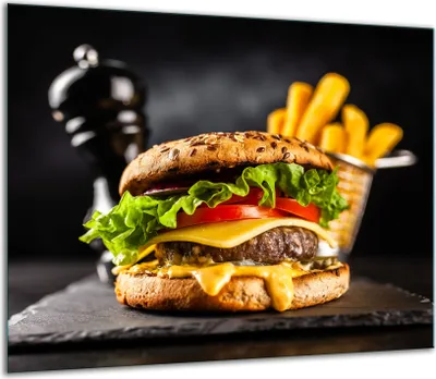 Produktbild von Herdabdeckplatten Glaskeramikkochfeld-Abdeckung Spritzschutz Glas 60x52cm Hamburger