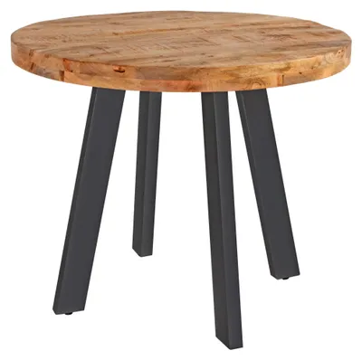 Produktbild von Esszimmertisch rund 140 cm Mangoholz naturfarben schwarz Adelina