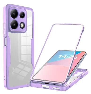 Produktbild von 360 Grad Handyhülle für Xiaomi Redmi Note 13 5G Full Cover Rundum Schutz Farbe: Violett