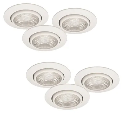 Produktbild von Malmbergs 6er Set LED Einbaustrahler MD-13 – dimmbar, schwenkbar, IP44, weiß