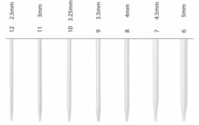 Alu-Stricknadeln 35 cm, 2 Stück, 3,25 mm, einzeln spitz