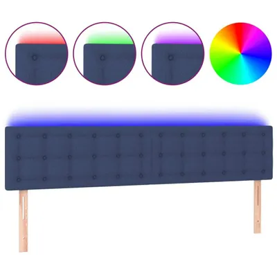 Produktbild von vidaXL LED Kopfteil Blau 180x5x78/88 cm Stoff