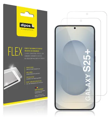 Produktbild von 2x Schutzfolie für Samsung Galaxy S25+ Folie, 100% Displayabdeckung, dipos Flex