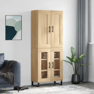 Image de vidaXL Highboard chêne Sonoma 69,5x34x180 cm Matériau dérivé du bois
