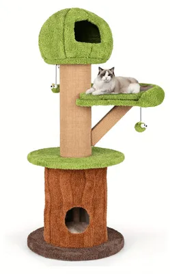 Produktbild von Kratzbaum – Katzenbaum – Katzenhaus – Kratzmöbel – Katzenturm – 148 cm hoch – Stabil mit großem Katzenhaus