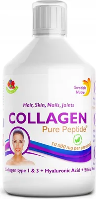 Obrázok produktu pre Swedish Nutra Collagen Liquid 10 000 mg - Hydrolyzovan hovdz kolagn s kyselinou hyalurnovou, vitamnmi a minerlmi, 500 ml