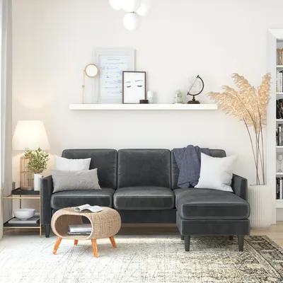Produktbild von Winston | 3-Sitzer Sofa mit Chaise Lounge in Velvet Grau