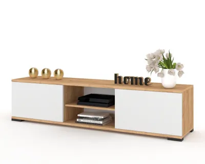Produktbild von Fernsehschrank TV-Lowboard KING STEHEND Craft Eiche/Weiß Matt 120cm