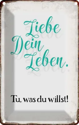 Produktbild von vianmo Blechschild 30x20 cm liebe dein Leben tue was willst Spruch Zitat