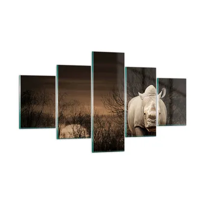 Produktbild von Bilder auf glas - Tier Nashörner Insekten - 125x70cm - Glasbilder - Wandbilder - Kunstdruck - zum Aufhängen bereit - Wanddekoration aus Glas - Glas Bilder - Wandbild auf Glas - GEA125x70-0307