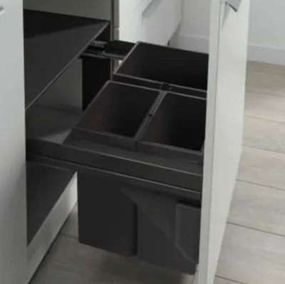 Produktbild von WESCO® Pullboy Soft Comfort 360 K, Abfallsammelsystem, anthrazit 600 mm, 3 Eimer