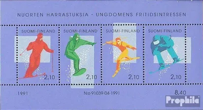 Produktbild von Briefmarken Finnland 1991 Mi Block8 (kompl.Ausg.) postfrisch Jugendhobbys - Alpinskifahren