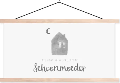 Produktbild von MuchoWow® Textilposter Mutter - Schwiegermutter - Geschenk zum Muttertag - Sprichwörter - schwarz-weiß 60x30 cm mit holzfarbenen Rahmen - Dekoration
