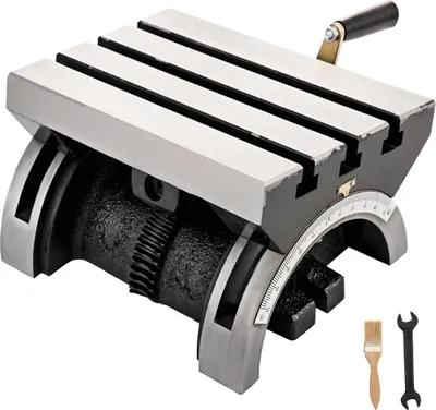 Produktbild von Tilting Milling Table 10x7inch Tilting Angle Milling Machine 0-90°Adjustable Swivel Angle Plate with 3 T-slots and an Adjustable Crank Handle Heavy Duty Tilting Milling Machine for Grinding