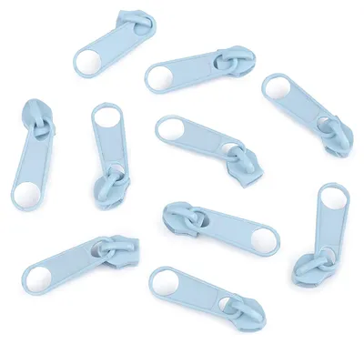 10 Reißverschluss Zipper für Endlosreißverschluss, 3mm, babyblau