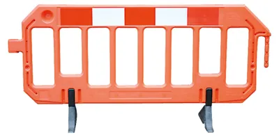 Produktbild von Moravia Kunststoff-Sperrgitter mit Antistolperfuß 2000 x 1000 x 50 mm orange + rot/weiß