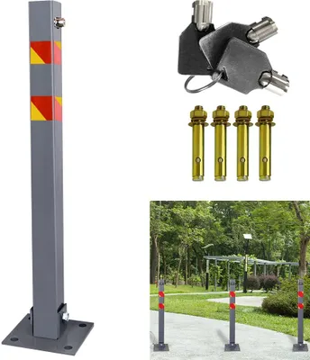 Obrázok produktu pre YARDIN 1x Skladací parkovací stĺpik Parkovacia zábrana Parkovacia zábrana Skladací parkovací stĺpik Parkovacia zábrana s kľúčom