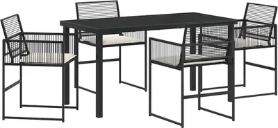 Obrázok produktu pre Záhradný jedálenský set 5 pcs Čierna polyratan