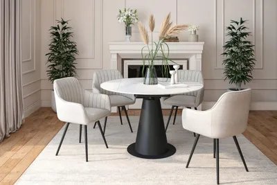 Zdjęcie produktu dla Stół do jadalni 120 x 75 cm kolor biały marmur i biały FURNITEX ST29-FX