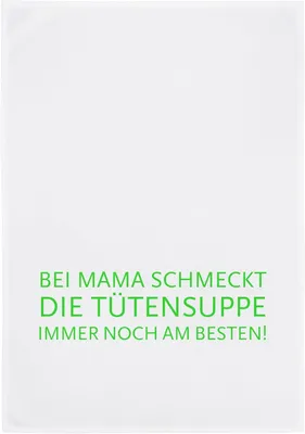 Produktbild von Geschirrtuch - bei Mama schmeckt die Tütensuppe immernoch am Besten!