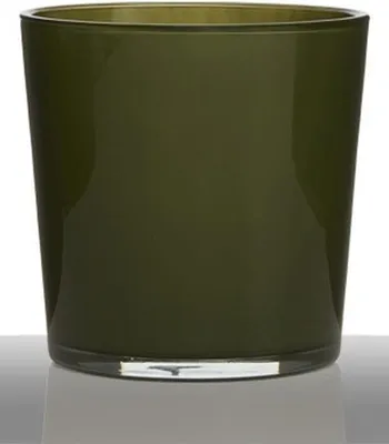 Produktbild von INNA-Glas Pflanzentopf aus Glas Alena, dunkelgrün, 19cm, Ø19cm - Glas Übertropf