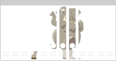 Produktbild von Wallario Ordnerrücken Sticker, selbstklebend für schmale Ordner, 12 Stück, Motiv Elefant erschrickt vor Maus