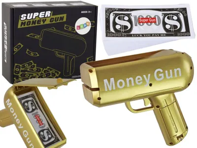 Immagine prodotto di Pistola per soldi che spara banconote in oro con pistola per soldi