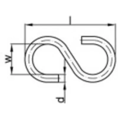 Produktbild von TOOLCRAFT 159547 S-Haken 40 mm Stahl galvanisch verzinkt 100 St.