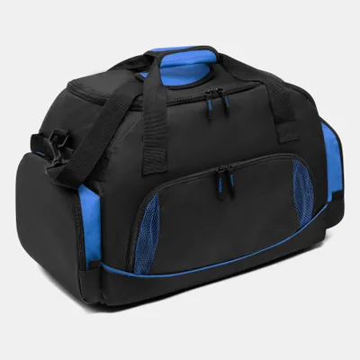Produktbild von Reisetasche Herren mit Seitentaschen Universal Schwarz/Blau 56L Weekender Damen mit Schuhfach, 60x36x26cm – Sporttasche