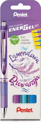 Immagine prodotto di Pentel Zestaw piór kulkowych EnerGel BL77 lawendowa Prowansja 4 szt.