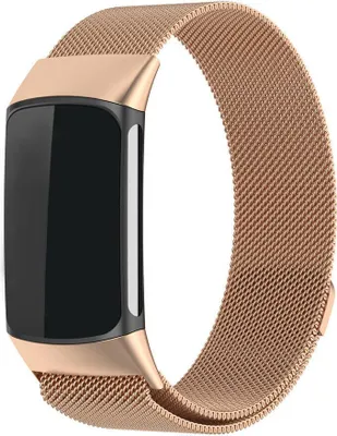 Produktbild von Strap-it Luxus-Milanese-Armband passend für Fitbit Charge 6 (Roségold)