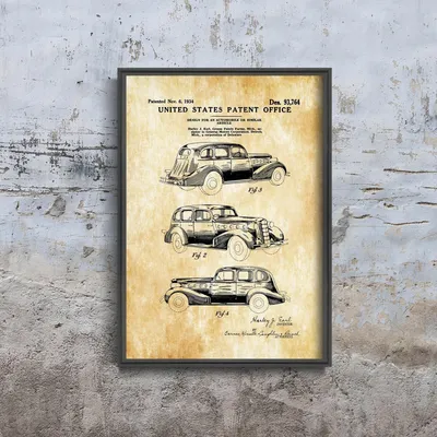 Produktbild von Poster - Canvas - Leinwand - 29,7 cm x 42 cm - Patent LaSalle Auto
