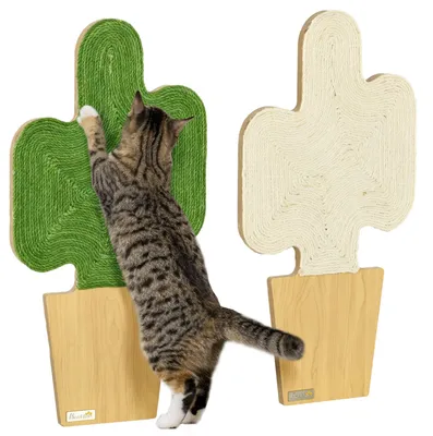 Immagine prodotto di Tappetino tiragraffi PawHut per gatti, set da 2 tiragraffi, tiragraffi in corda di iuta