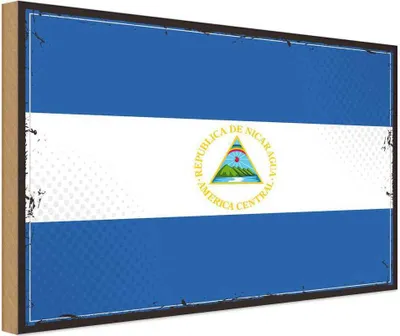Image de vianmo Panneau en bois 20x30 cm Drapeau Nicaraguas Flag Nicaragua