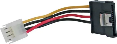 Produktbild von InLine® SATA Stromadapterkabel, 1x 8,89cm (3,5") Buchse an 15pol SATA Stecker mit Lasche, 0,15m