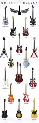 Zdjęcie produktu dla Obraz z nadrukiem gitary - Guitar Heaven, Rock Hall Of Fame (91 x 30 cm)